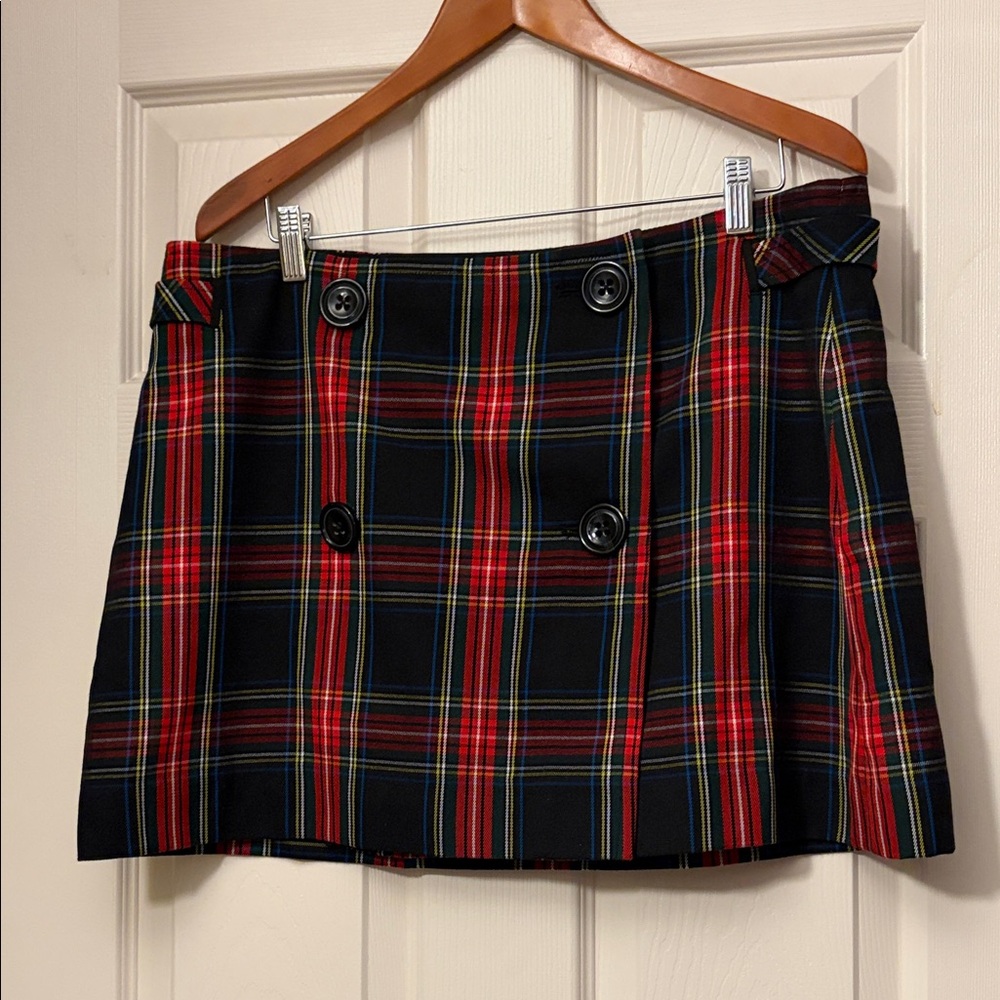 GAP Red and Black Plaid Mini Skirt